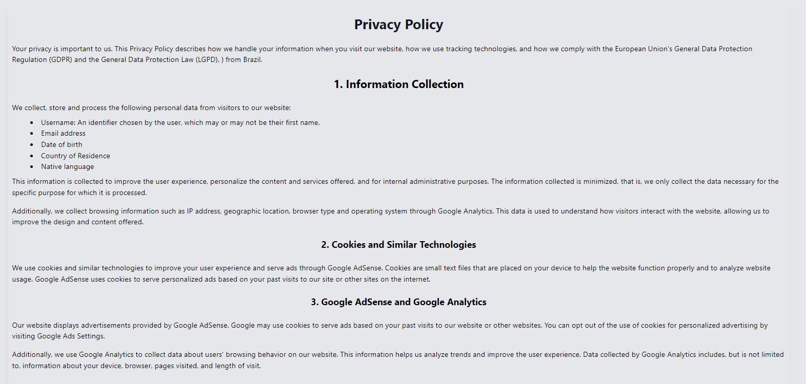 Política de Privacidade